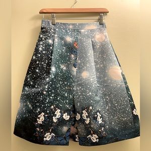 Printed Colours Narrable Embroidery RARY unique Cosmic Butterfly Graphic Skirt